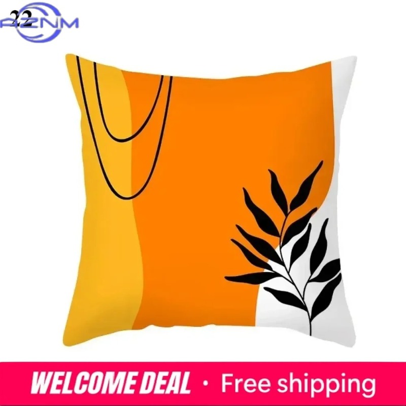 Century Textile & Sewing Supply Hours - Housse de coussin abstraite orange style