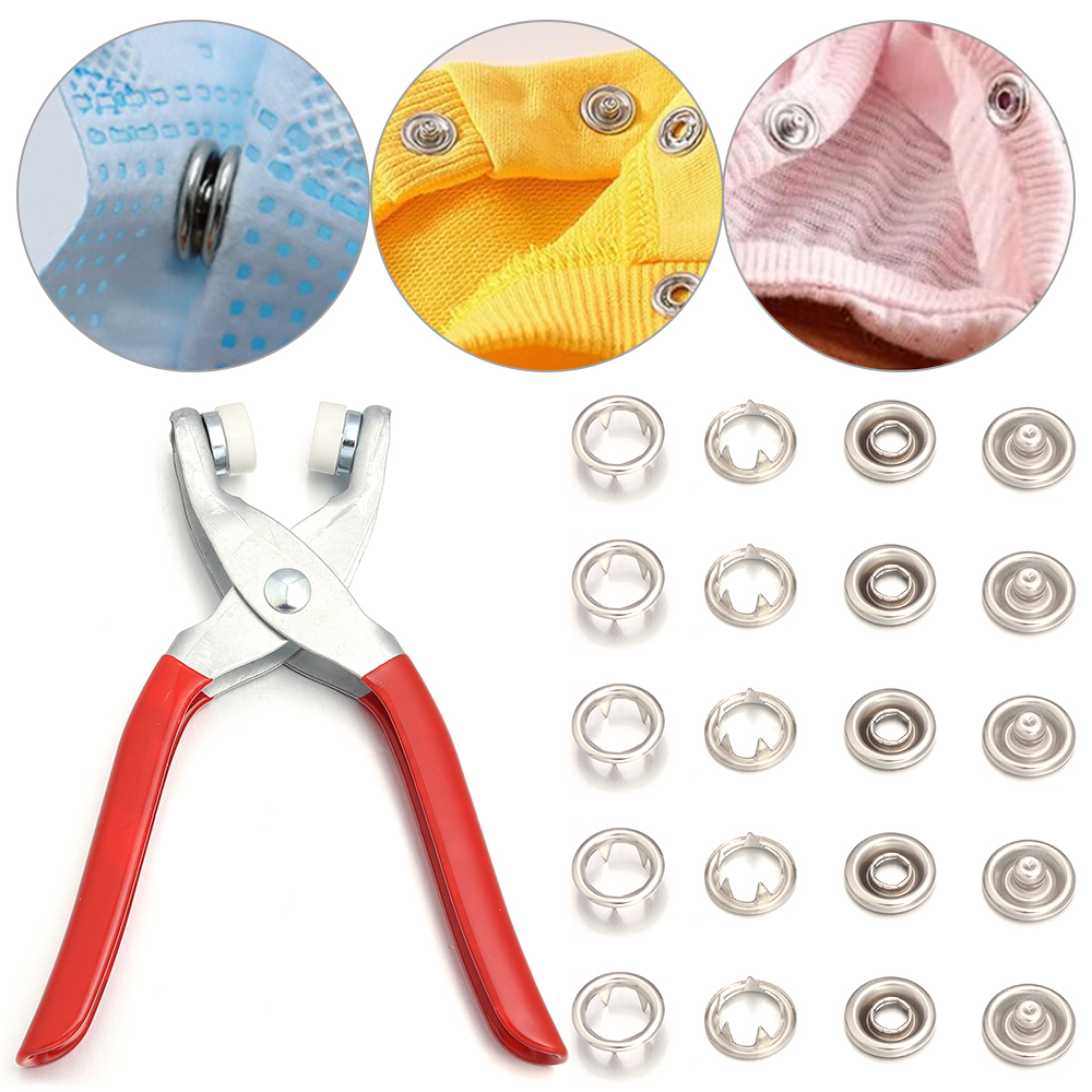 Snap Button Plier - 50 ensembles de boutons-pression en acier