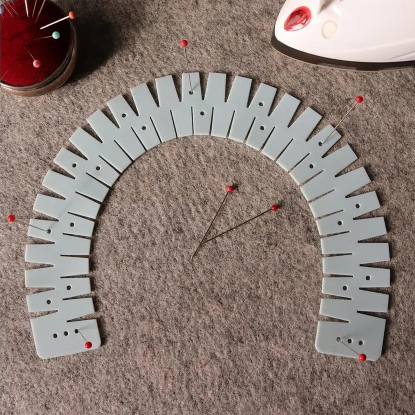 Sewing Hemming - Règle d'ourlet en Silicone avec aiguilles