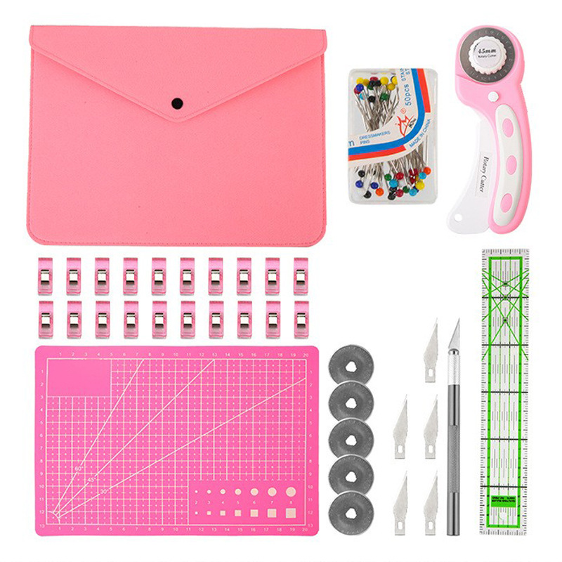 Rotary Cutter Fabric - Kit de coupe-bordures rose lointain, kit