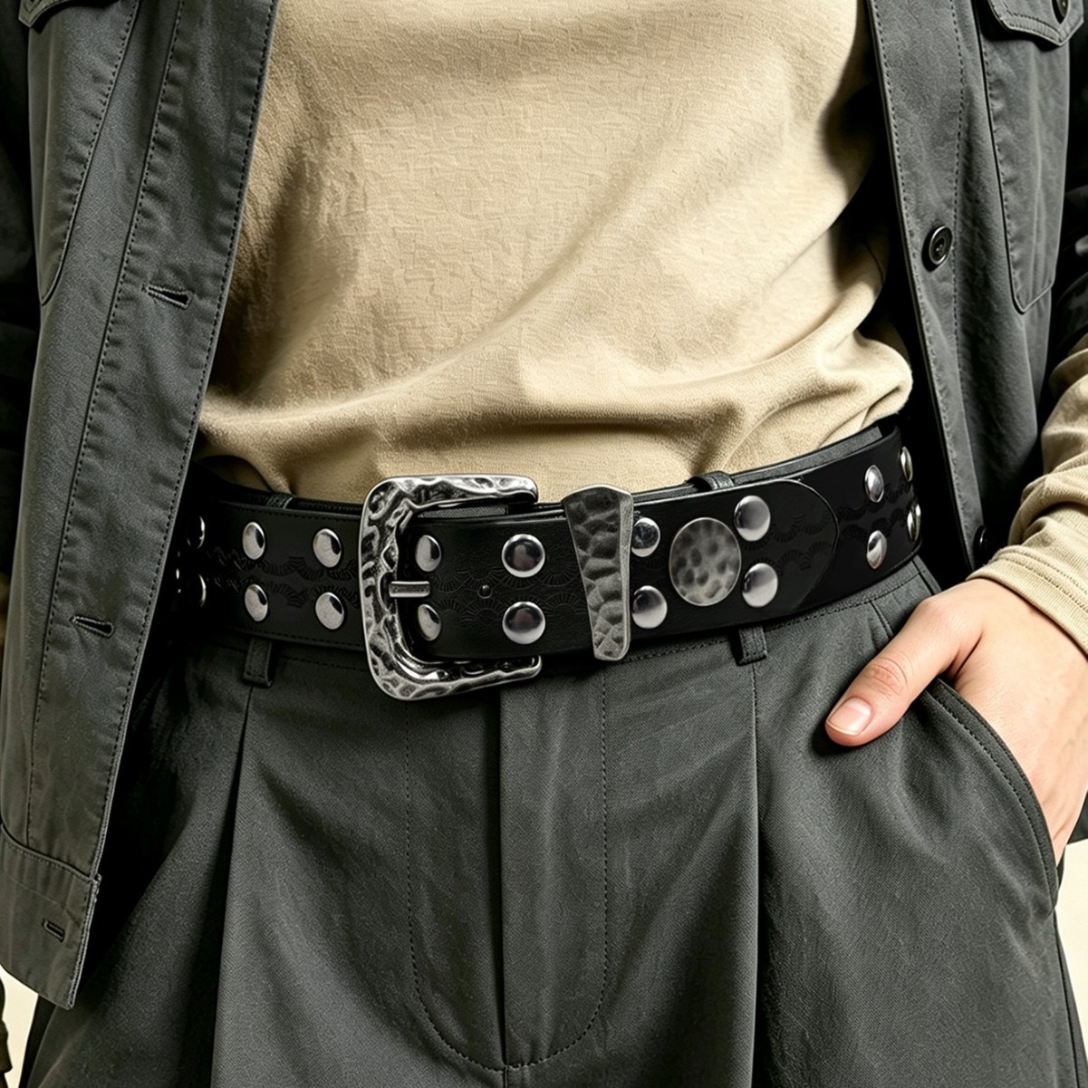 Ceinture large à boucle à ardi - Leather Needle Heavy avis et prix