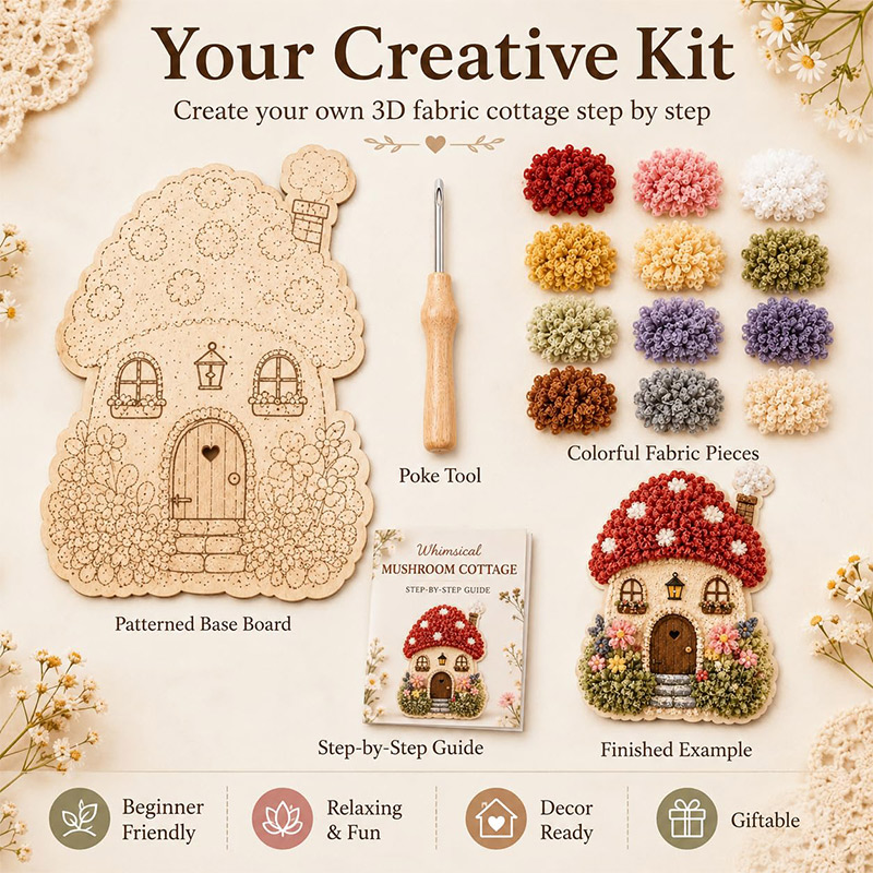 Kit DIY Poke Art Maison Champi - Sewing Art avis et prix