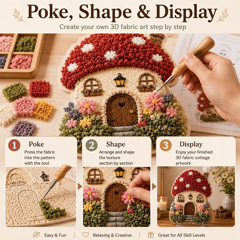 Kit DIY Poke Art Maison Champi - Sewing Art avis et prix